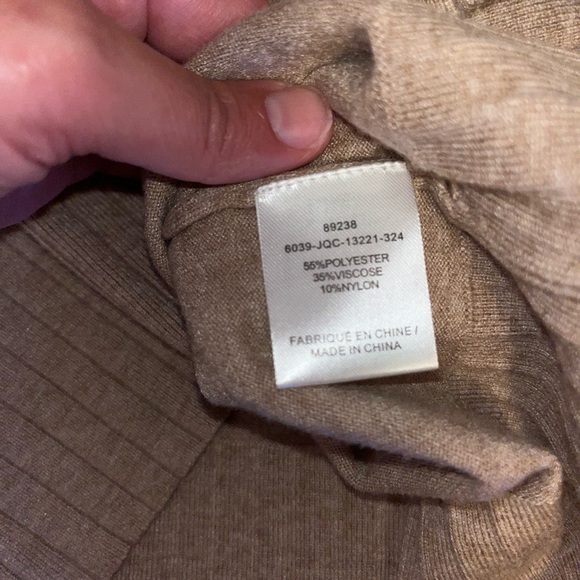 Melanie Lyne Mock Neck Rib Knit Sweater in colour Dark Oatmeal- XS - Picture 9 of 13